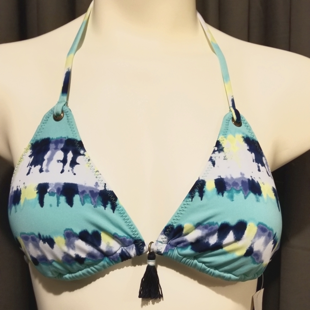 Sperry Bathing Suit TOP Blue Aqua Teal NWT